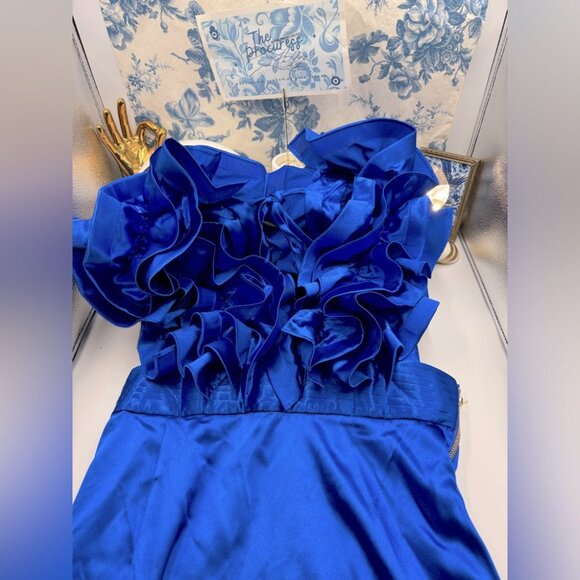 🆕 BRONX & BANCO 🧿 NWOT Aurora Cobalt Blue Gown, Sz XL / US 10 - Picture 2 of 16